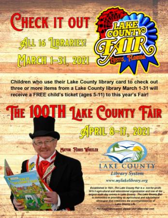 Check out three or more item from a Lake County Library and get a free ticket. 
